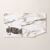 Camouflaged Owl op bruine marmer Bad Handdoek (Handdoek)