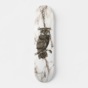 Camouflaged Owl op bruine marmer Persoonlijk Skateboard