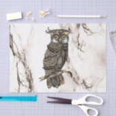 Camouflaged Owl op bruine marmer Tissuepapier (Craft)