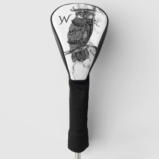 Camouflaged Owl op marmer Golfheadcover (Voorkant)