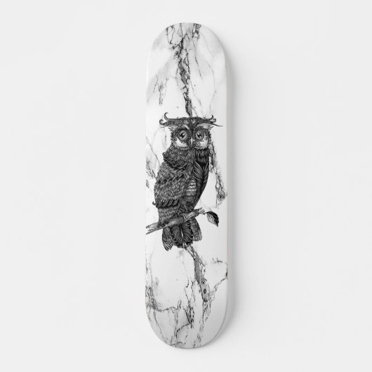 Camouflaged Owl op marmer Persoonlijk Skateboard (Voorkant)