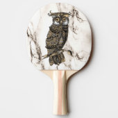 Camouflaged Owl op marmer Tafeltennisbatje (Achterkant)