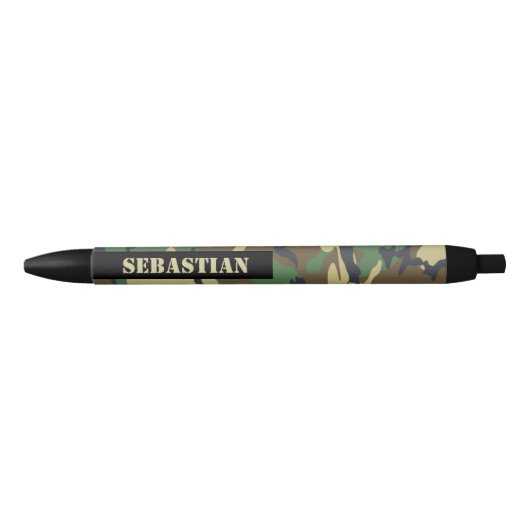 Camouflaged Pattern Personalized Zwarte Inkt Pen (Voorkant)
