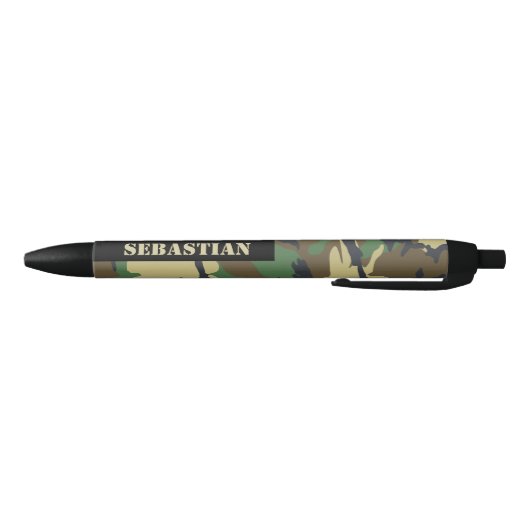 Camouflaged Pattern Personalized Zwarte Inkt Pen (Bodem)