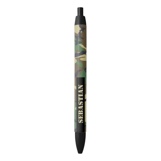 Camouflaged Pattern Personalized Zwarte Inkt Pen (Voorkant Verticaal)