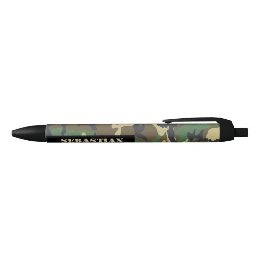 Camouflaged Pattern Personalized Zwarte Inkt Pen (Bovenkant)