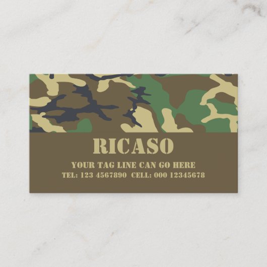 Camouflaged Pattern Visitekaartje (Voorkant)