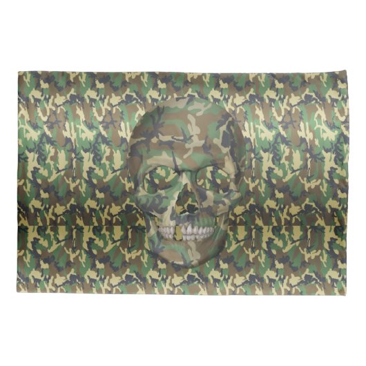Camouflaged Skull - Plaats hier hoofd Kussensloop (Achterkant)