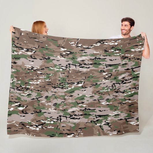 camouflagefleecedeken fleece deken (In situ)