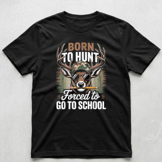 Camouflagejacht Geboortig Om Te Jagen Gedwongen Om T-shirt