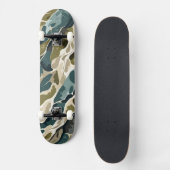 Camouflageontwerp in groen en beige persoonlijk skateboard (Voorkant)