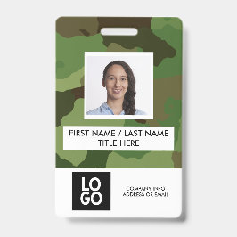 Camouflagepatroon Aangepaste Werknemersfoto Naam Badge