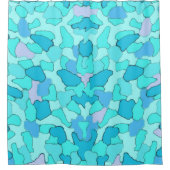 Camouflagepatroon - Blauwe douchegordijn (Voorkant)