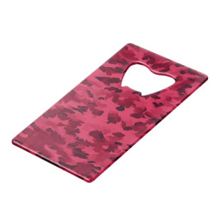 Camouflagepatroon Blush Red Creditkaart Flessenopener