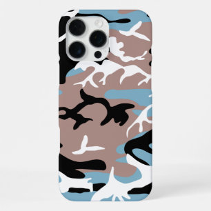 Camouflagepatroon - Grijsrood Wit Blauw Zwart iPhone 16 Pro Max Hoesje