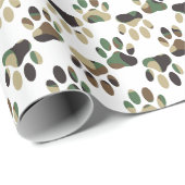 Camouflagepatroon Hond Pootafdruk Cadeaupapier (Rol Hoek)