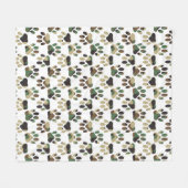 Camouflagepatroon Hond Pootafdruk Fleece Deken (Voorkant (Horizontaal))