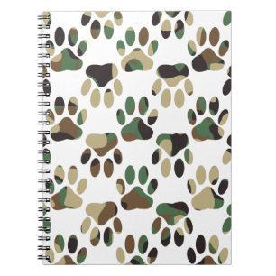 Camouflagepatroon Hond Pootafdruk Notitieboek