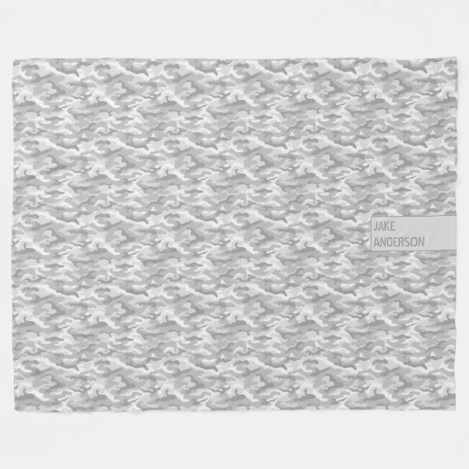 Camouflagepatroon in drievoudig grijs fleece deken (Voorkant (Horizontaal))