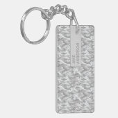Camouflagepatroon in drievoudig grijs sleutelhanger (Voorkant Links)