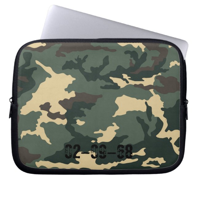 Camouflagepatroon Laptop Sleeve (Voorkant)