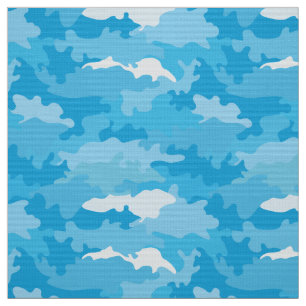 Camouflagepatroon met wolblauwe kleurstijl stof
