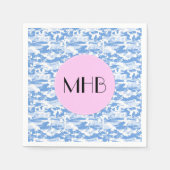 Camouflagepatroon, militair patroon, monogram servet (Voorkant)