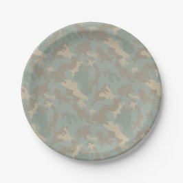 Camouflageprint leger jongens verjaardagsfeest art papieren bordje