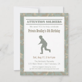 Camouflageprint Soldaten Silhouet Leger Verjaardag Kaart