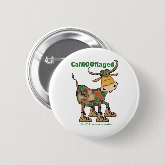 camouflagestier ronde button 5,7 cm (Voorkant /achterkant)