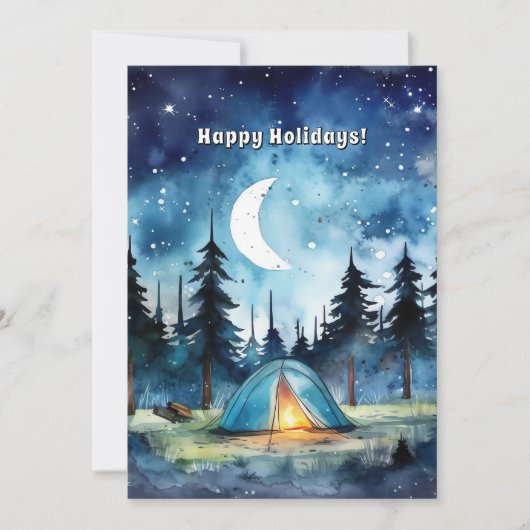 Camp Adventure Starry Pine Tree Kerstvakantie Feestdagenkaart (Voorkant)