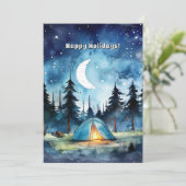 Camp Adventure Starry Pine Tree Kerstvakantie Feestdagenkaart (Staand voorkant)