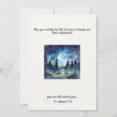 Camp Adventure Starry Pine Tree Kerstvakantie Feestdagenkaart (Achterkant)