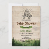 Camp baby shower party call kaart (Voorkant)