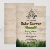 Camp baby shower party call kaart (Voorkant / Achterkant)