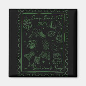 Camp Bach 2025 Team Bride Retro Camping Bacheloret Magneet (Voorkant)