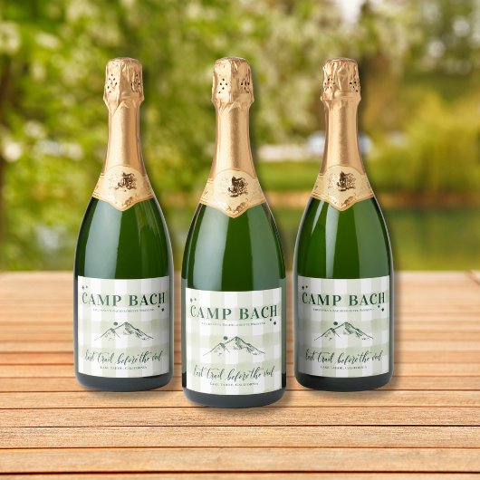 CAMP BACH - aangepast champagneetiket rustieke vib Sparkling Wijnetiket