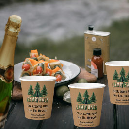 Camp Bach Bachelorette Rustieke Tent Party Custom Papieren Bekers