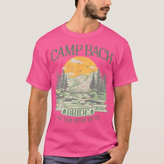 Camp Bach Bruid Retro Camping Bachelorette Party 2 T-shirt (Voorkant)