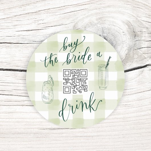 CAMP BACH KOOP DE BRUID EEN DRINK QR CODE STICKER