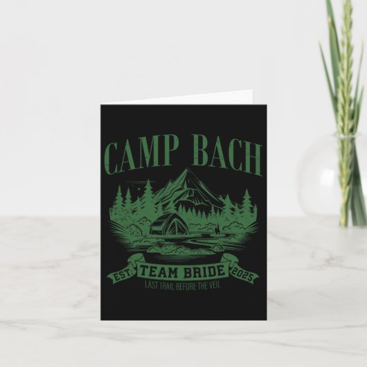 Camp Bach Team Bruid Wandelen Camping Bachelorette Kaart (Voorkant)