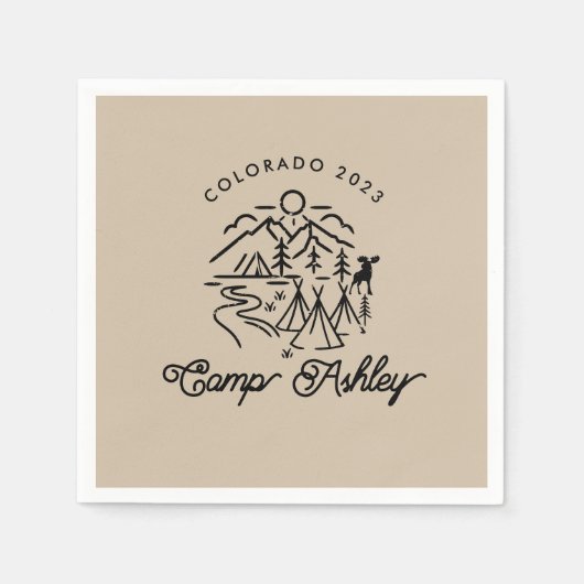 Camp Bachelorette aangepaste cocktail servetten (Voorkant)