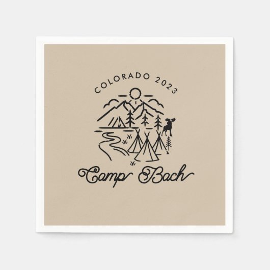 Camp Bachelorette aangepaste cocktail servetten (Voorkant)