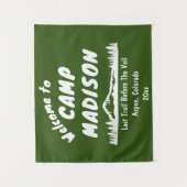 Camp Bachelorette Bach Berg Camping Prop Sign Wandkleed (Voorkant)