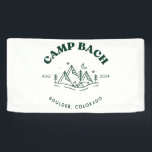 Camp Bachelorette Banner<br><div class="desc">Deze groene Camp Bach thema banner is de perfecte inrichting voor een berg of meer vrijgezellenreis! Pas het aan met de locatie en datum om het een van een soort te maken!</div>