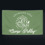 Camp Bachelorette Banner/ Achtergrond Spandoek<br><div class="desc">Voeg een vleugje wildernis charme toe aan uw bachelorettenfeest met het thema groen en wit met onze bacheloretbanner! Of u nu onder de sterren viert of zich omkleedt met het kampvuur, deze aanpasbare banner vormt de scène voor een onvergetelijk avontuur en is een perfecte achtergrond voor foto's. Personaliseer het met...</div>