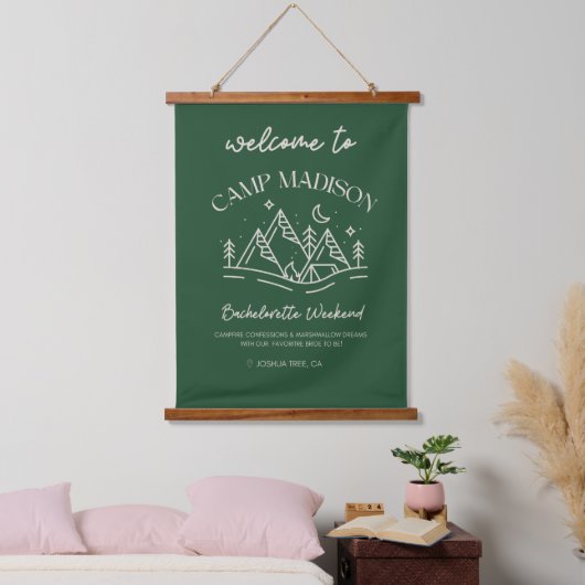 Camp Bachelorette Banner Hangend Wandkleed (Slaapkamer)