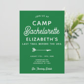 Camp Bachelorette bewerkbare partij Kaart (Staand voorkant)
