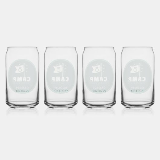 Camp Bachelorette Blikvorm Glas (Achterkant)