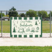 Camp Bachelorette Camping Hand getrokken groene st Spandoek (Insitu)